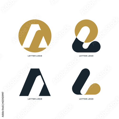 Letter A logo design vector with creative unique concept