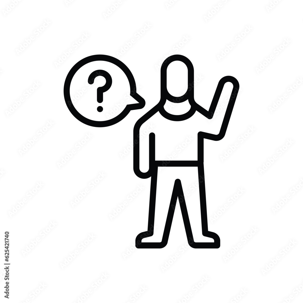 Obraz premium Black line icon for ask 