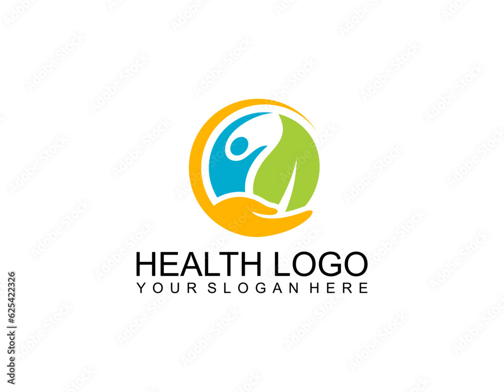 Modern Health Care Business Logo Icon for Hospital Medical Clinic Pharmacy Cross Symbol Design Element with blue and green heart