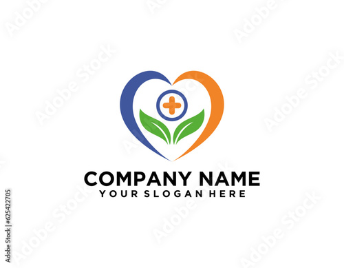 Modern Healthcare Medical Logo. Blue and Green Geometric Linear Rounded Cross Sign Health Icon Infinity Style isolated on Dark Background. Flat Vector Logo Design Template Element.