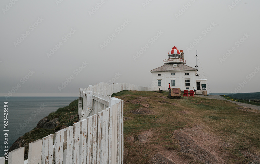 Lighthouse at Cape Spear, Newfoundland on cloudy day. Lighthouse at Cape Spear, Newfoundland on cloudy day.