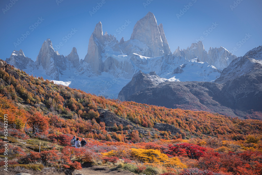 autumn in el chaltén with fitzroy peak in the background