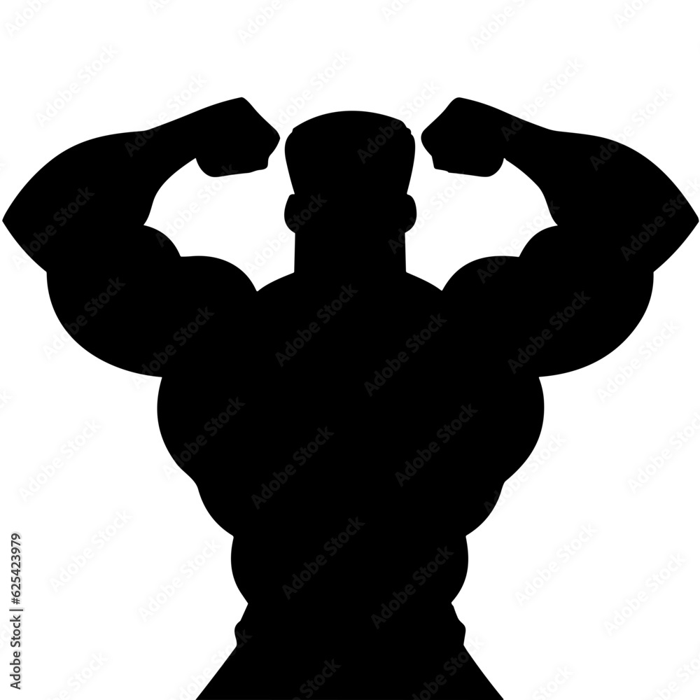 Fototapeta premium body, muscular, muscle, bodybuilder vector silhouette