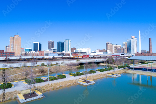 Birmingham, Alabama downtown skyline from Railroad Park