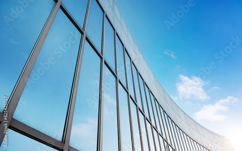 Glass wall on modern office building