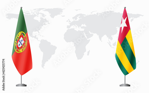 Portugal and Togo flags for official meeting