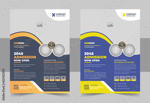 Admission Coming soon Flyer vector template, Junior and senior high school promotion banner