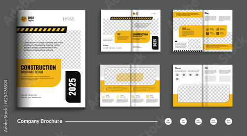 Construction bifold brochure, annual report, leaflet, magazine, booklet design, home renovation flyer, real estate brochure design