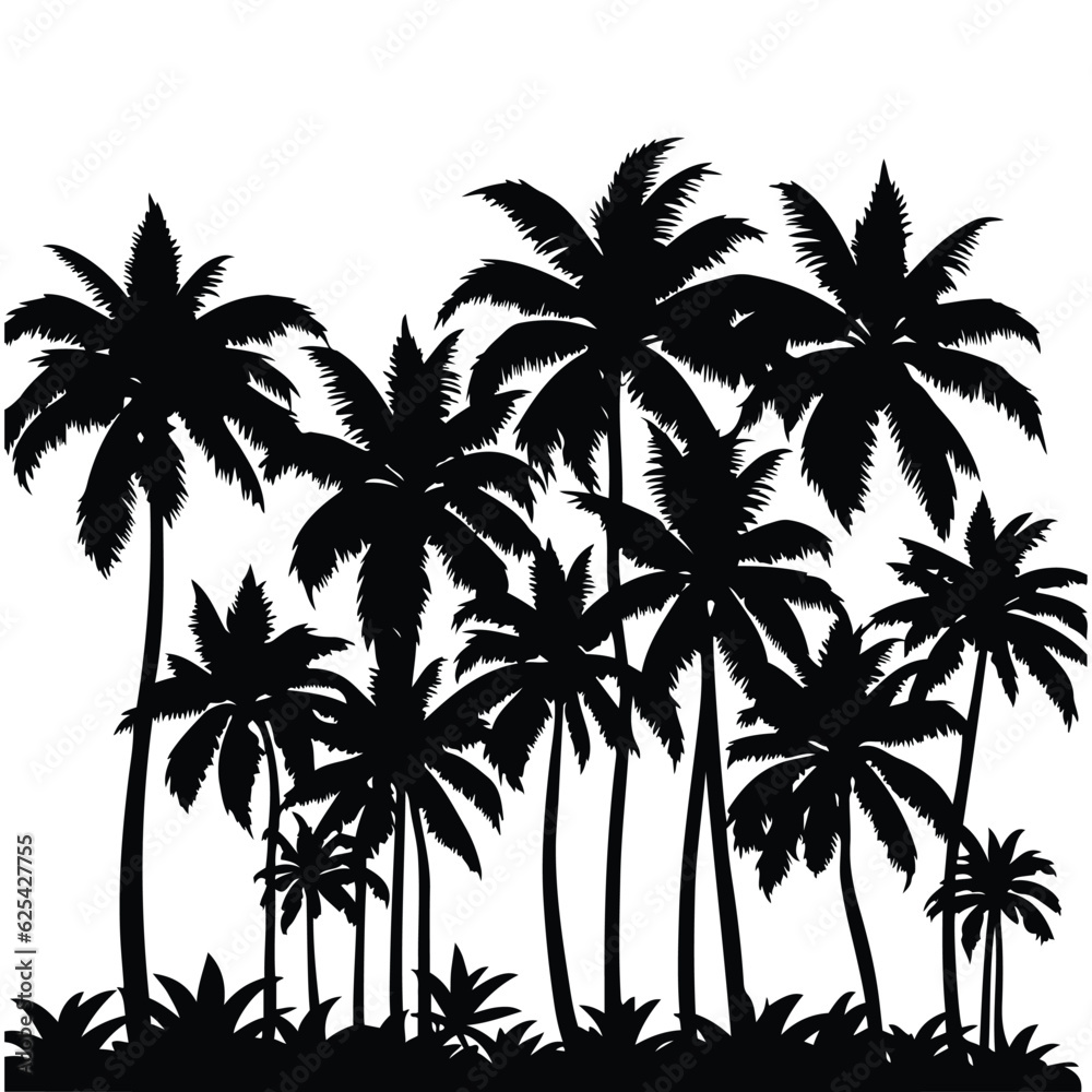 Palm Tree vector Palm tree silhouette Coconut tree vector silhouette