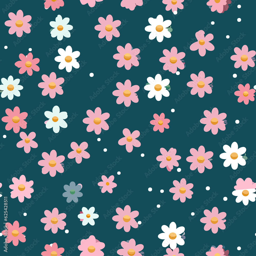 Floral Polka Dots, Flower  background.