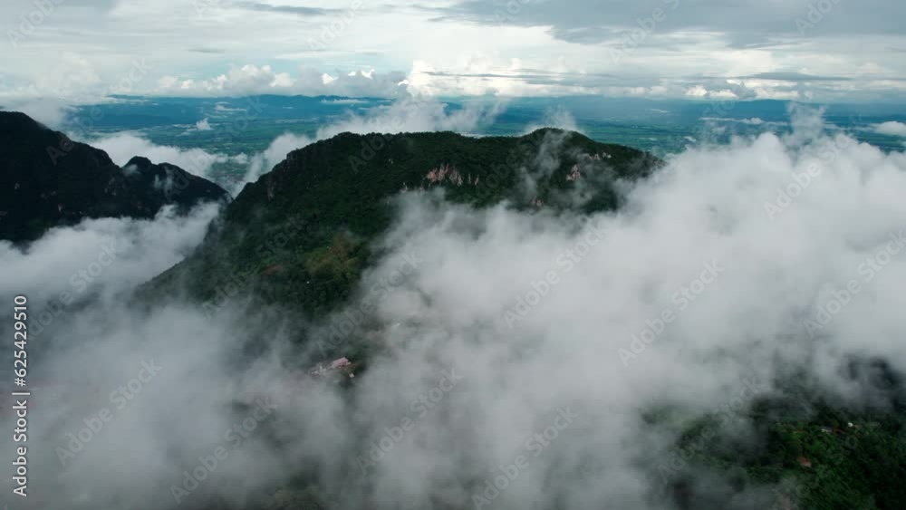Top view Morning Mist and Viewpoint with Layers of Mountains Top view Morning Mist and Viewpoint with Layers of Mountains