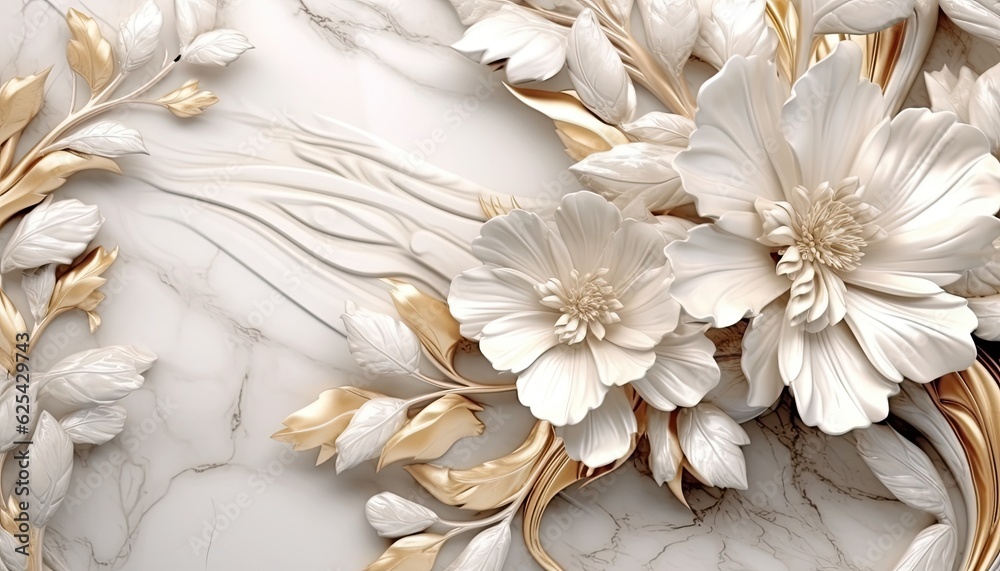 Elegant Gold and Marble Luxury Background with Ornate