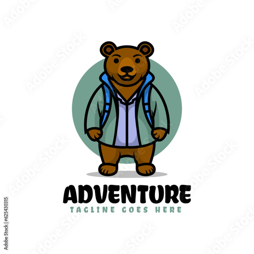 Vector Logo Illustration Adventure Mascot Cartoon Style.