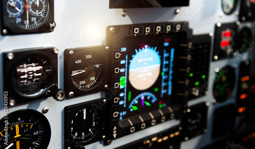 Photography Internal of cockpit with dashboard