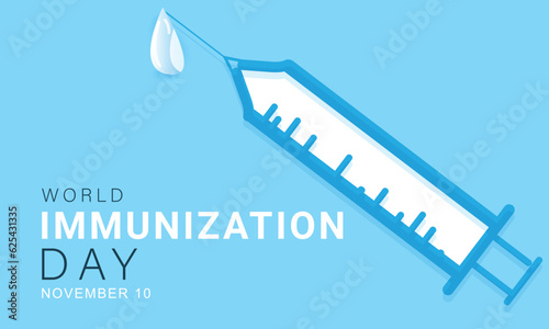 World Immunization day. background, banner, card, poster, template. Vector illustration.