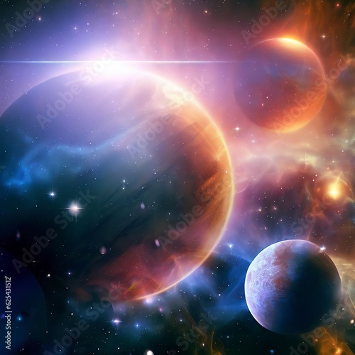 Abstract planets and space background © Lupu