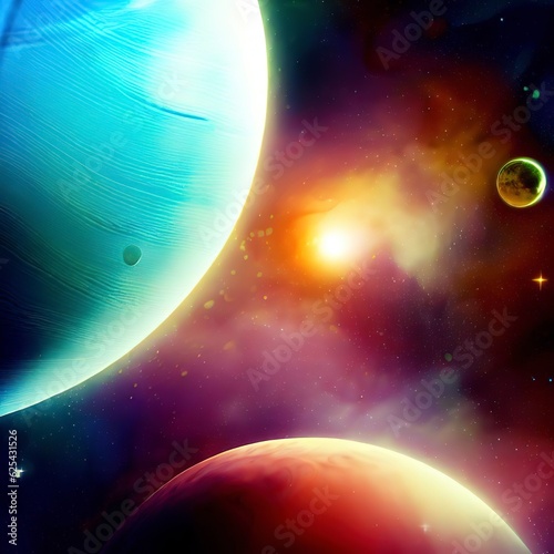 Abstract planets and space background