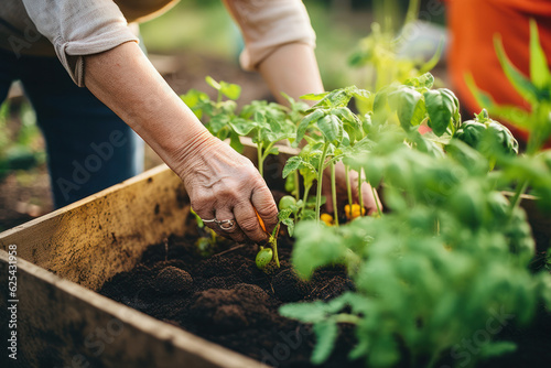 A person planting vegetables in a garden, highlighting the importance of homegrown produce. 