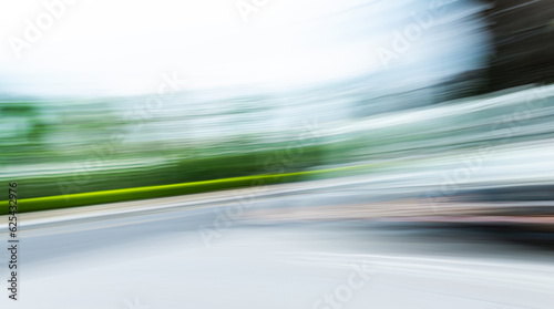 High speed along the road with motion blur