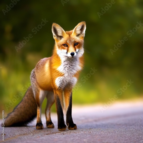 Sweden  Uppland  Lidingo  Fox standing on road
