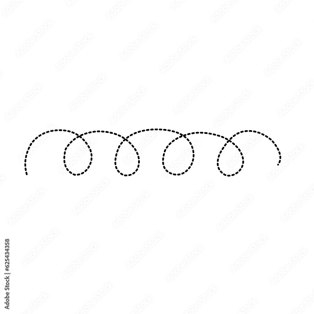 Fototapeta premium Tracing line preschool, dashed line 