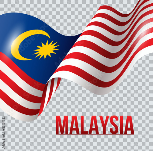 Vector illustration of 31 AUGUST HAPPY INDEPENDENCE DAY and Malaysia flag