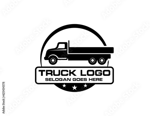 trucking company logo. Bold badge emblem logo concept. Ready made logo template set vector isolated