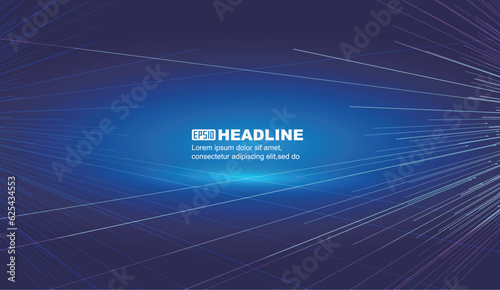 Interwoven lines of technology on a blue background