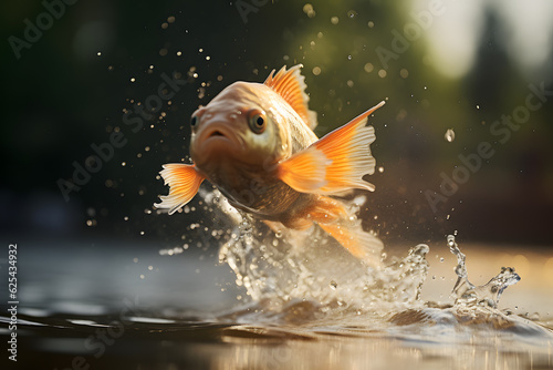 A fish jumping out of the water © Ployker