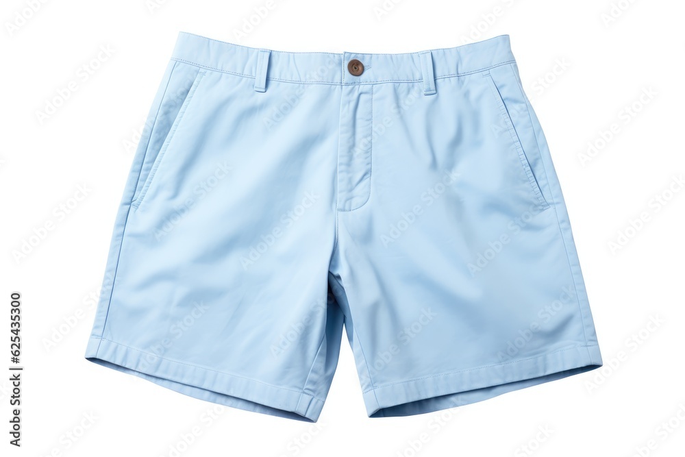 Blue summer shorts isolated on white background. Generative AI Blue summer shorts isolated on white background. Generative AI