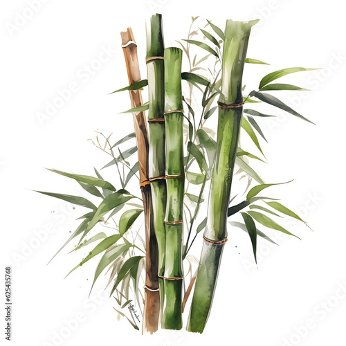 Watercolor bamboo created with AI