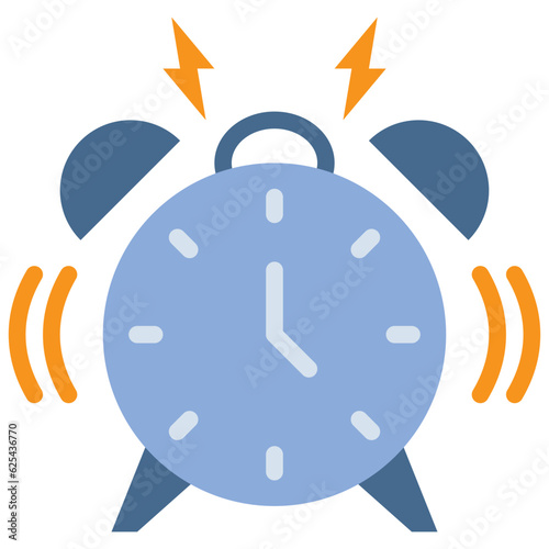 alarm clock time date alert work icon flat style