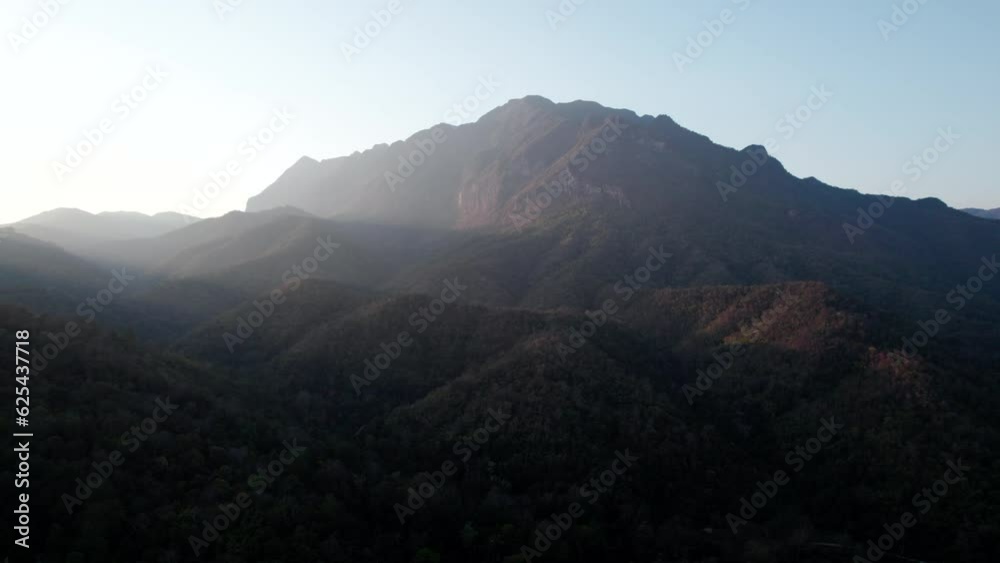 Top view Morning Mist and Viewpoint with Layers of Mountains Top view Morning Mist and Viewpoint with Layers of Mountains