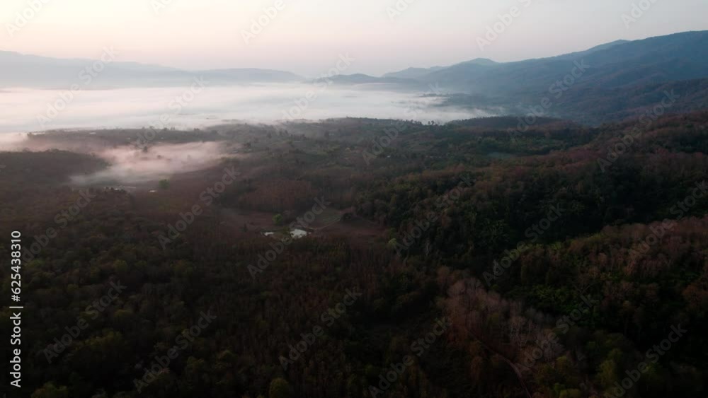 Morning Mist and Viewpoint with Layers of Mountains Morning Mist and Viewpoint with Layers of Mountains