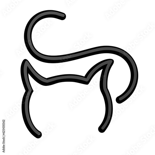 The symbol of a stylized black cat.