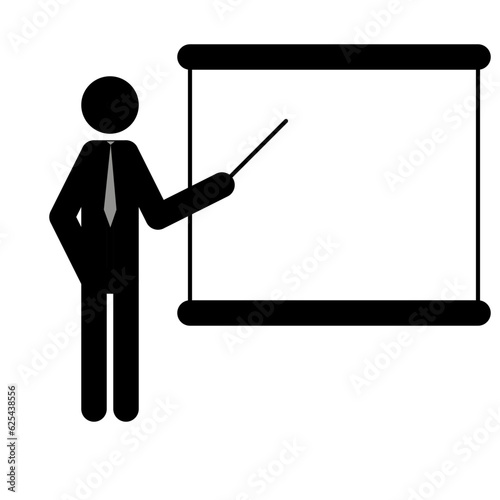 businessman do presentation icon