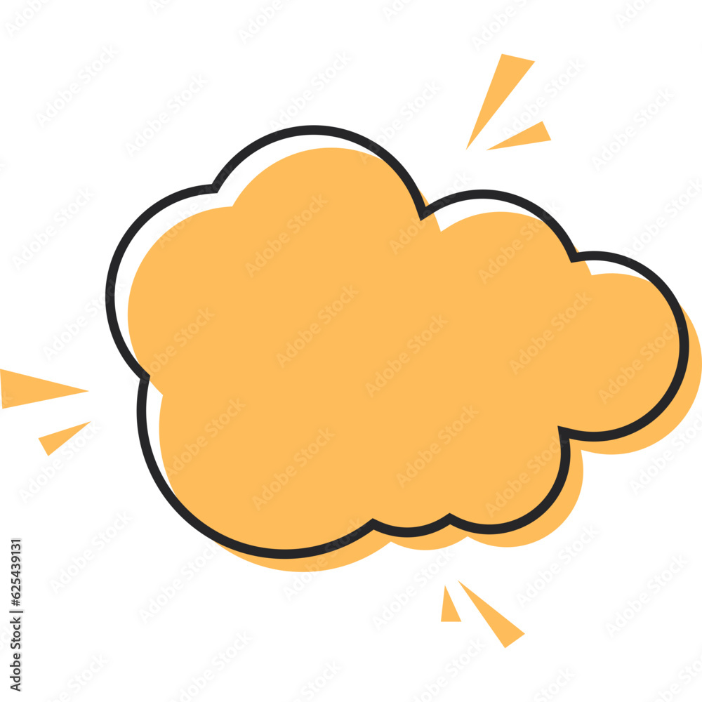 Сomic bubble speech cloud. Pop art retro cartoon sticker. Vector icon illustration Сomic bubble speech cloud. Pop art retro cartoon sticker. Vector icon illustration