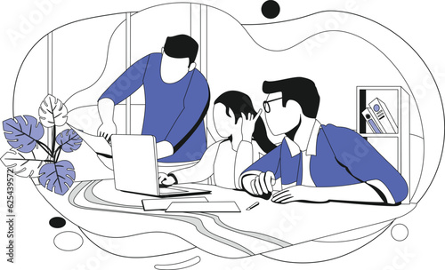 Handing over work,  Flat vector illustration
