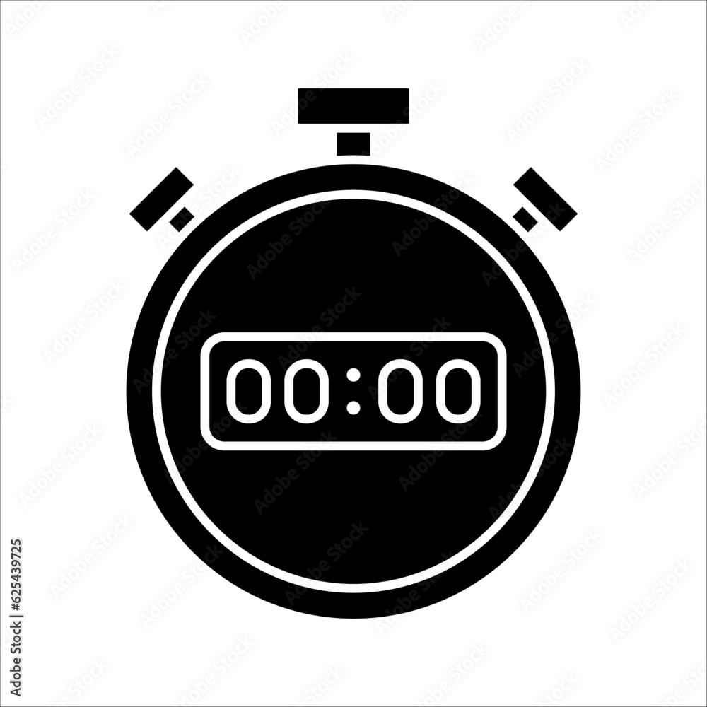 Stopwatch vector icon. Symbol in Line Art Style for Design, vector illustration on white background Stopwatch vector icon. Symbol in Line Art Style for Design, vector illustration on white background