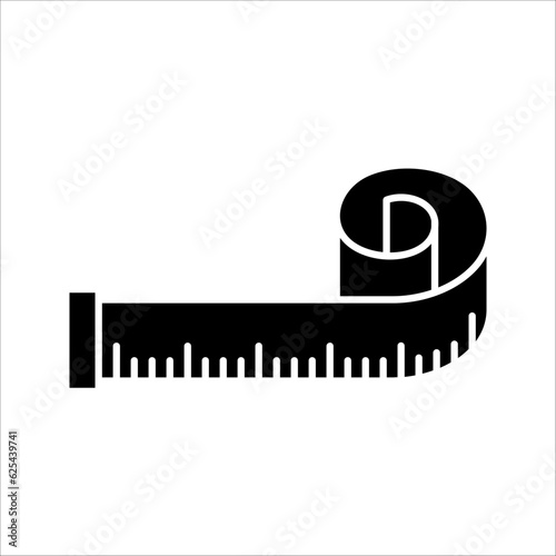 Measuring tape icon Outline vector illustration on white background
