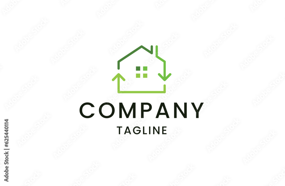 House recycle logo icon design template flat vector