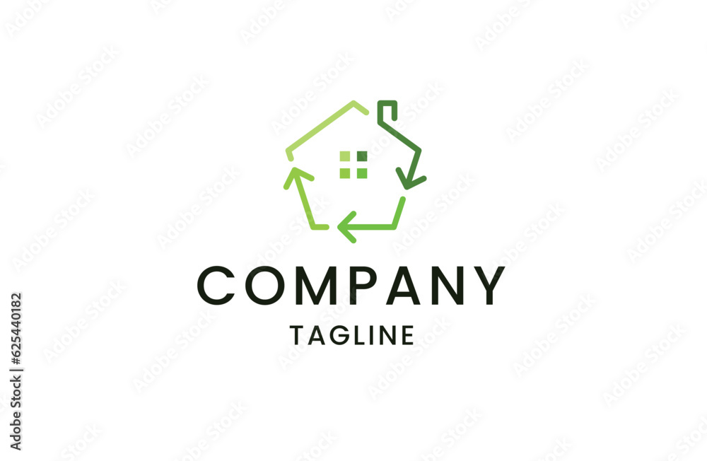 House recycle logo icon design template flat vector