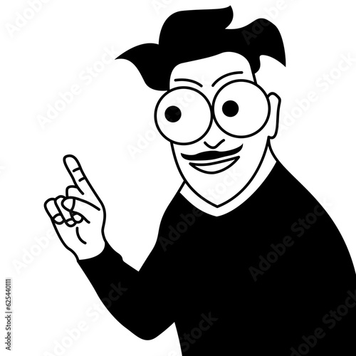 cartoon lineart black and white people