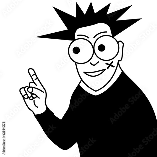 cartoon lineart black and white people