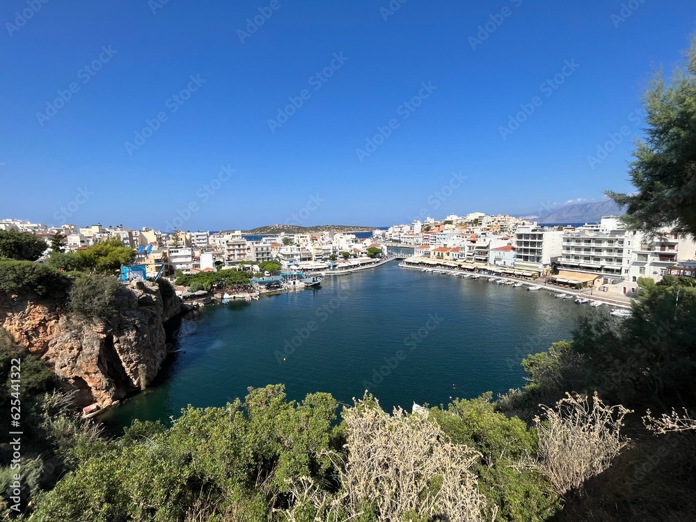 View of the port of Agios Nikolaos, Crete, Greece