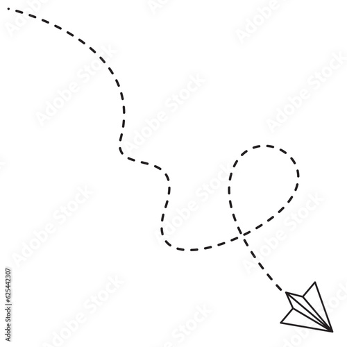 Papper Plane Dotted Line