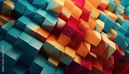 Geometric prism composition abstract 3D render wallpaper  background