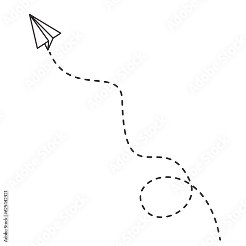 Papper Plane Dotted Line