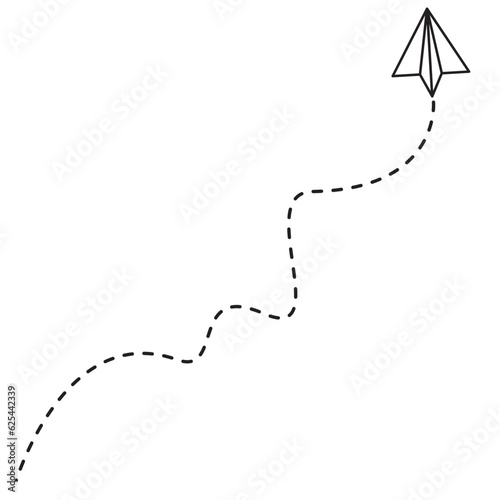Papper Plane Dotted Line