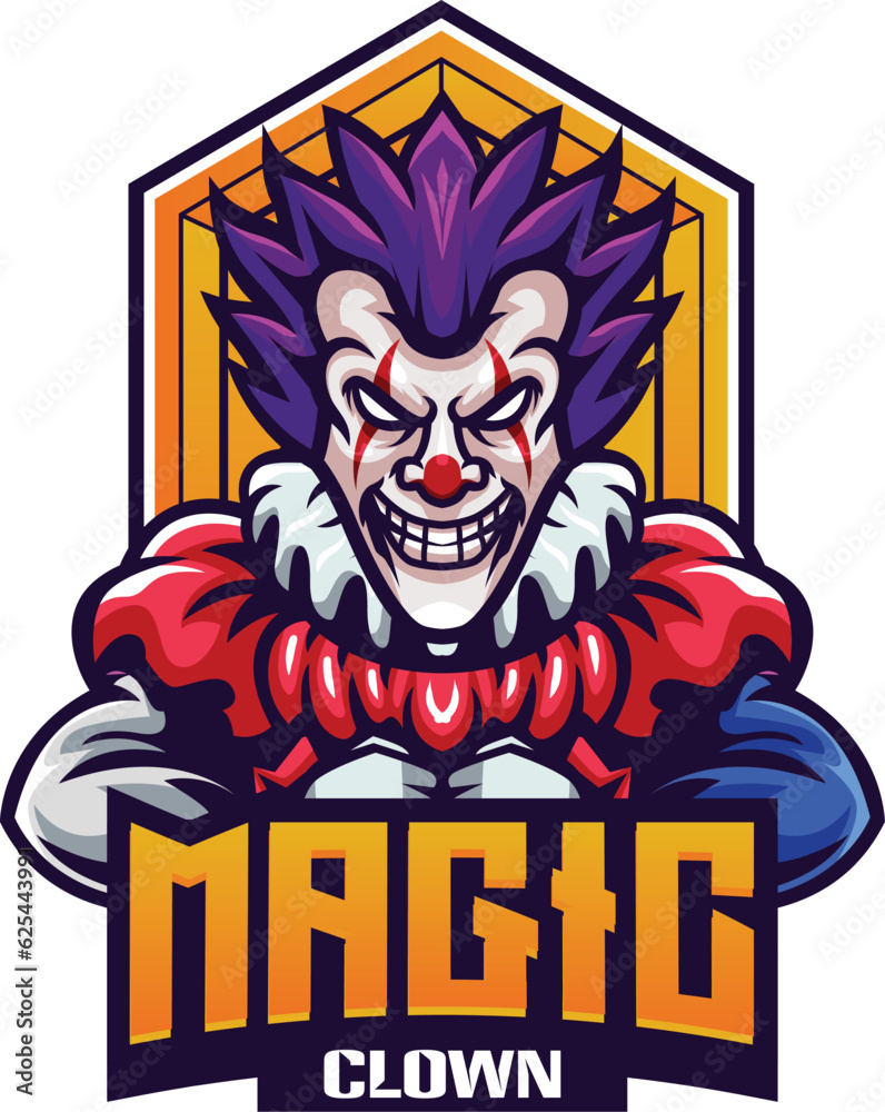 Vector illustration of clown mascot with esport style Vector illustration of clown mascot with esport style